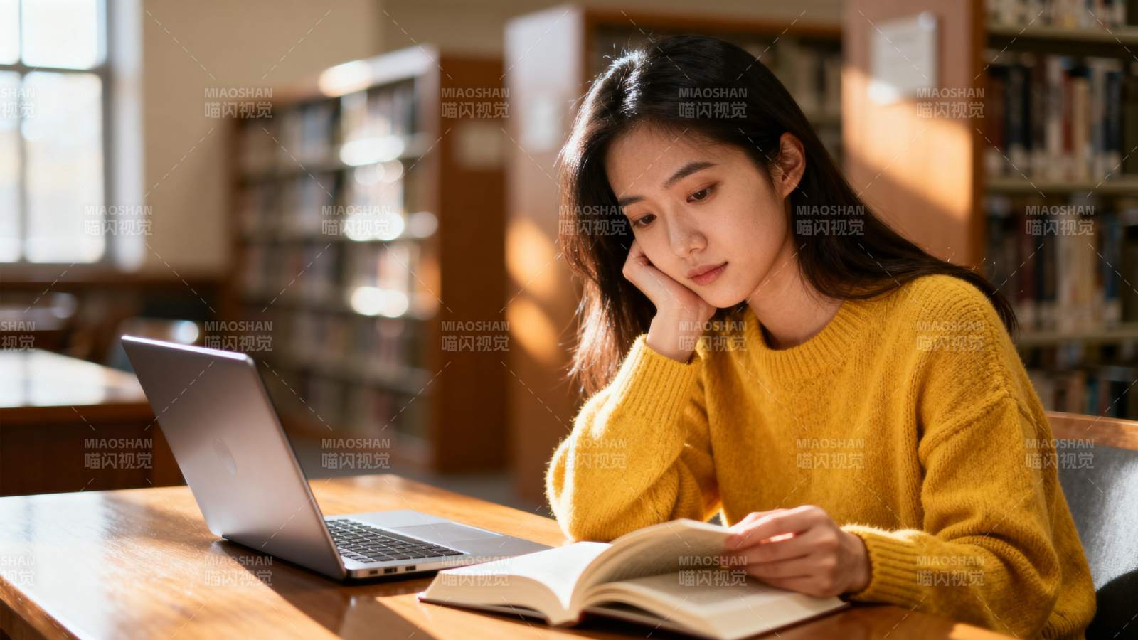 图书馆里的专注时光图片