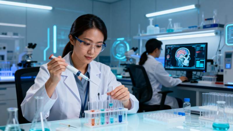 实验室科研人员工作图片