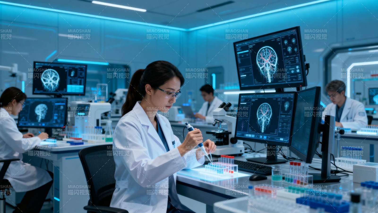 实验室科研人员工作图片