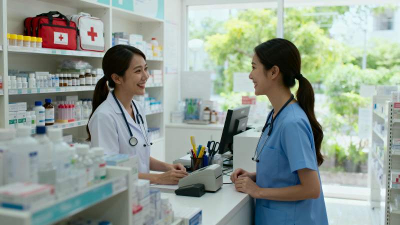 药房里的温馨对话图片