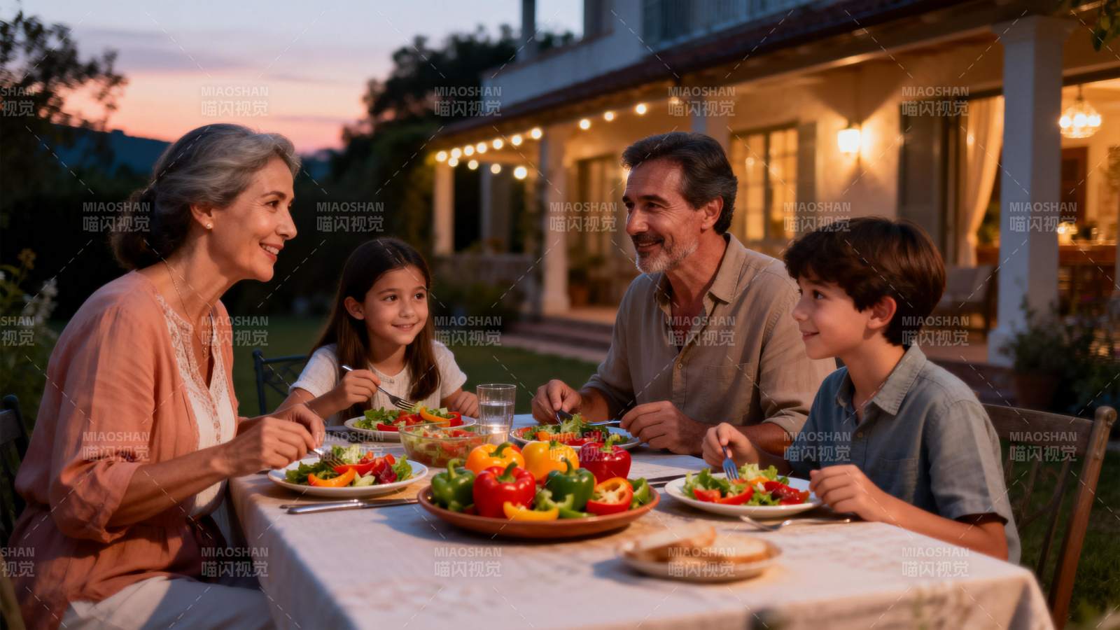 温馨家庭晚餐时光图片