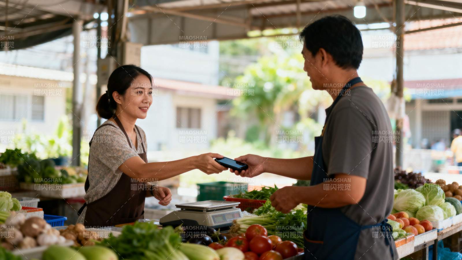 菜市场交易瞬间图片