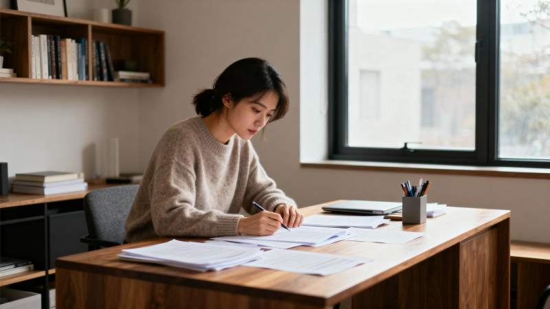 专注学习的女子图片