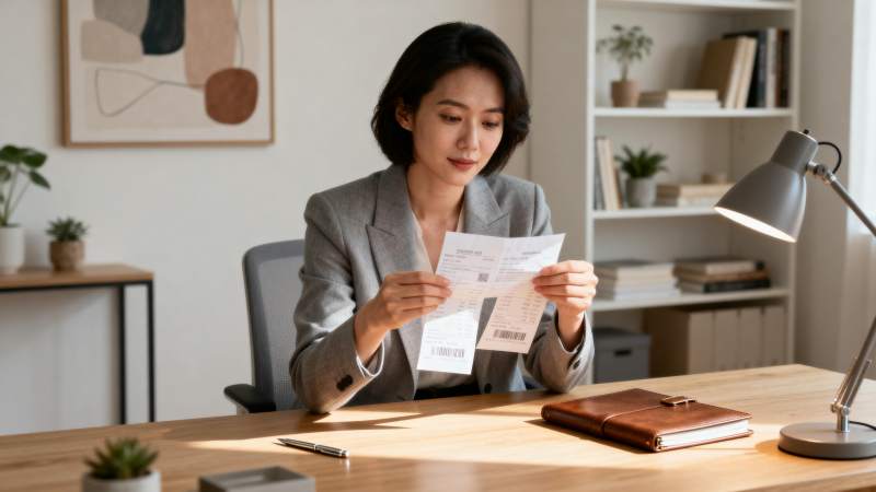 专注阅读文件的职场女性图片