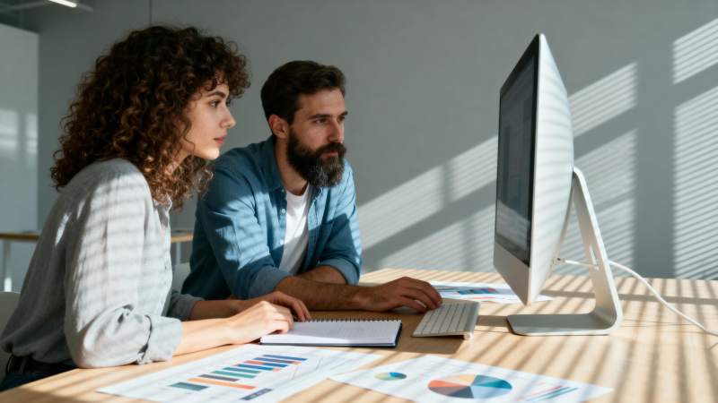 办公桌前共研数据图片