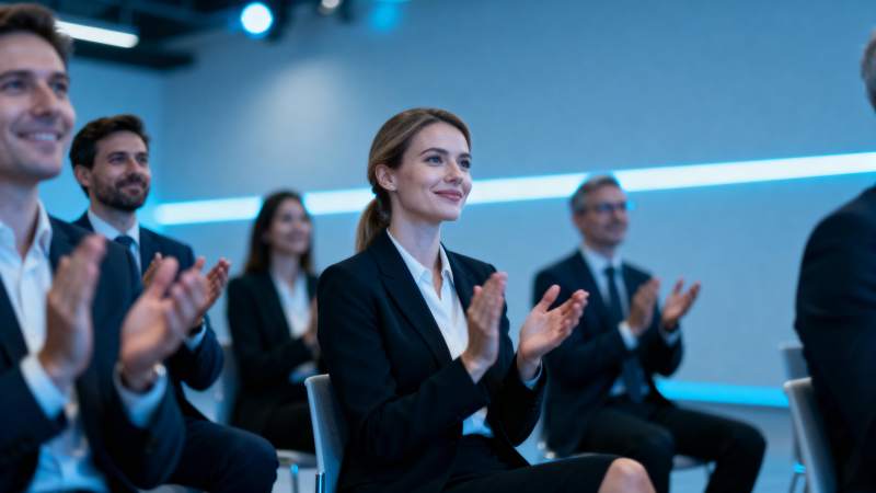 职场人士热烈鼓掌图片