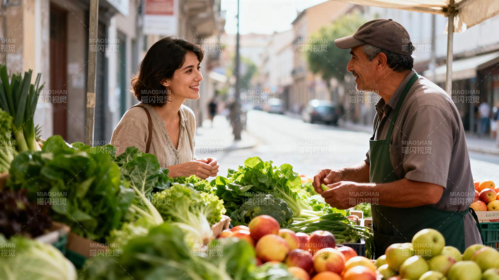 市场上的新鲜蔬果图片