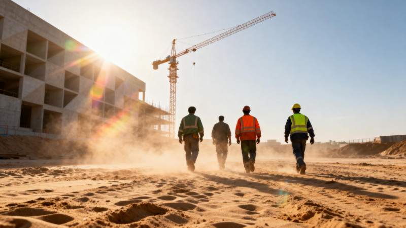 建筑工地上的工人图片