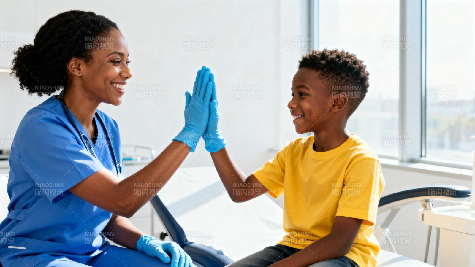 医患击掌微笑图片