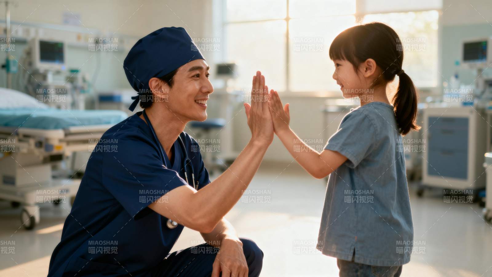 医童击掌 温暖瞬间图片