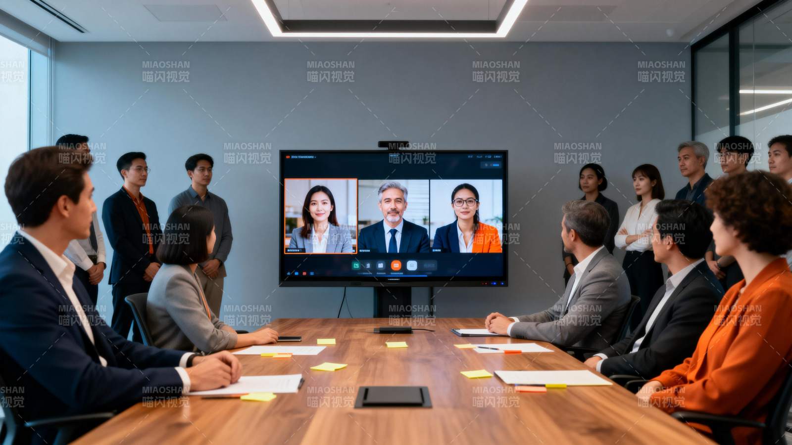 视频会议进行中图片