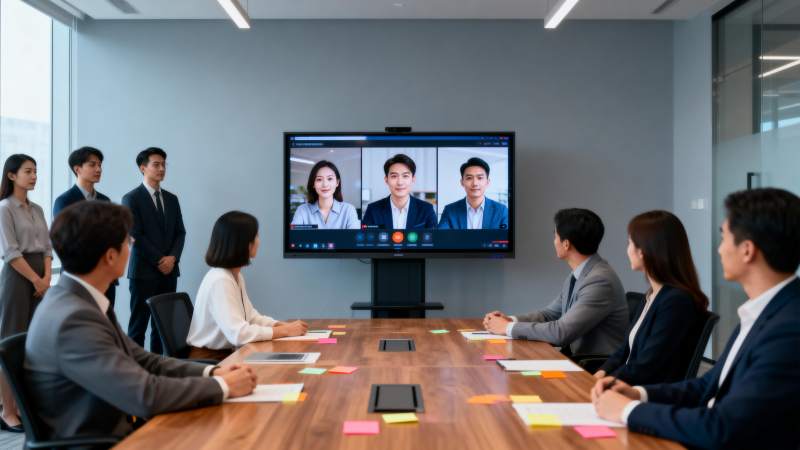 视频会议进行中图片