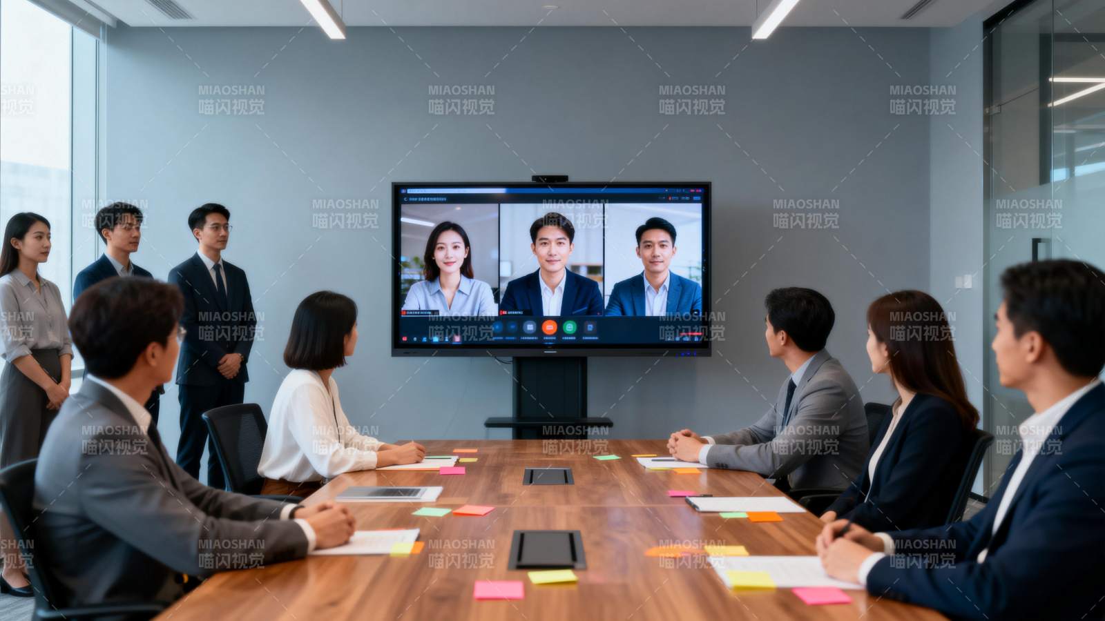 视频会议进行中图片