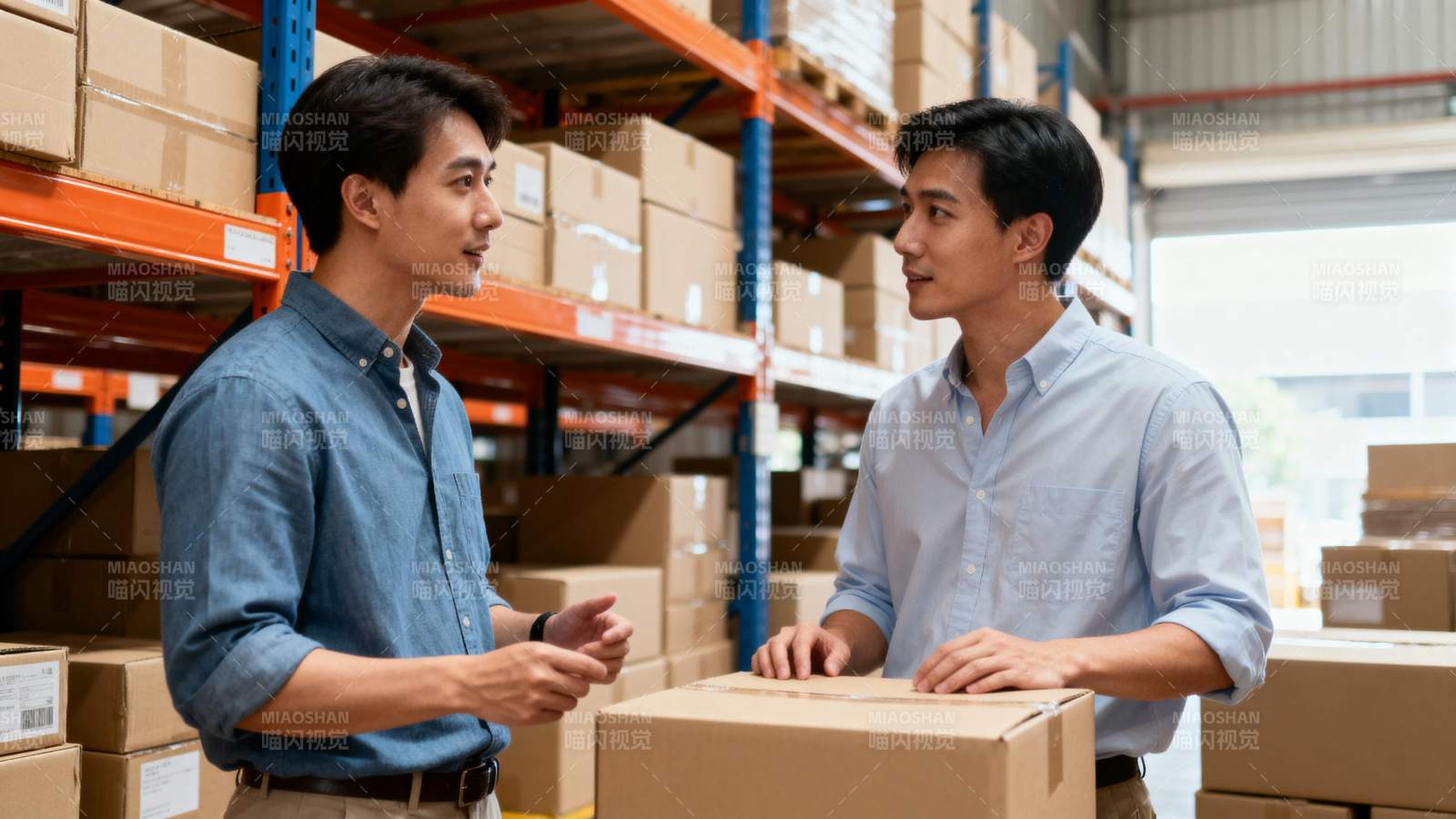 仓库对话场景图片