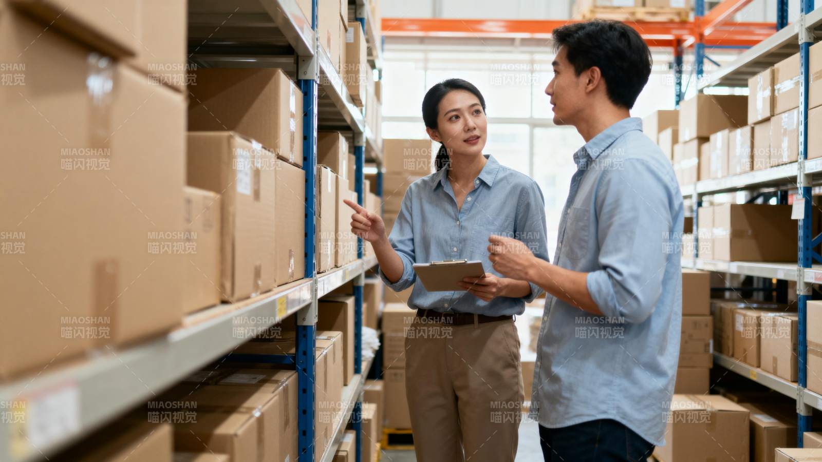 仓库中的工作交流图片