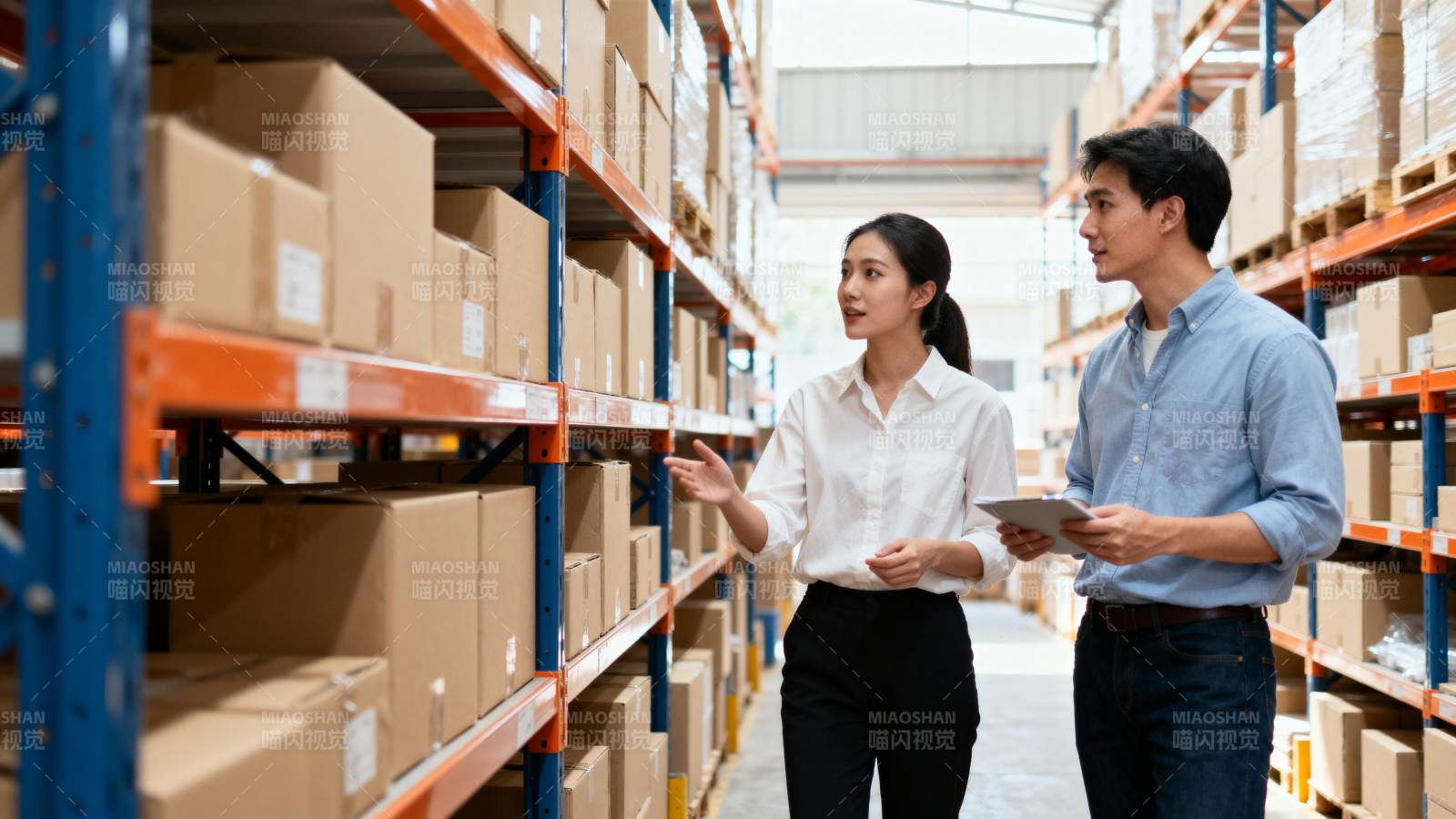 仓库中的工作对话图片