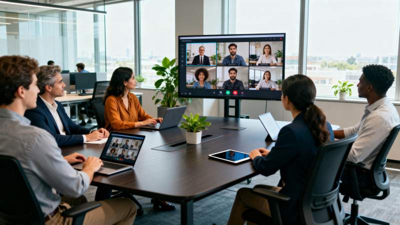 视频会议现场图片