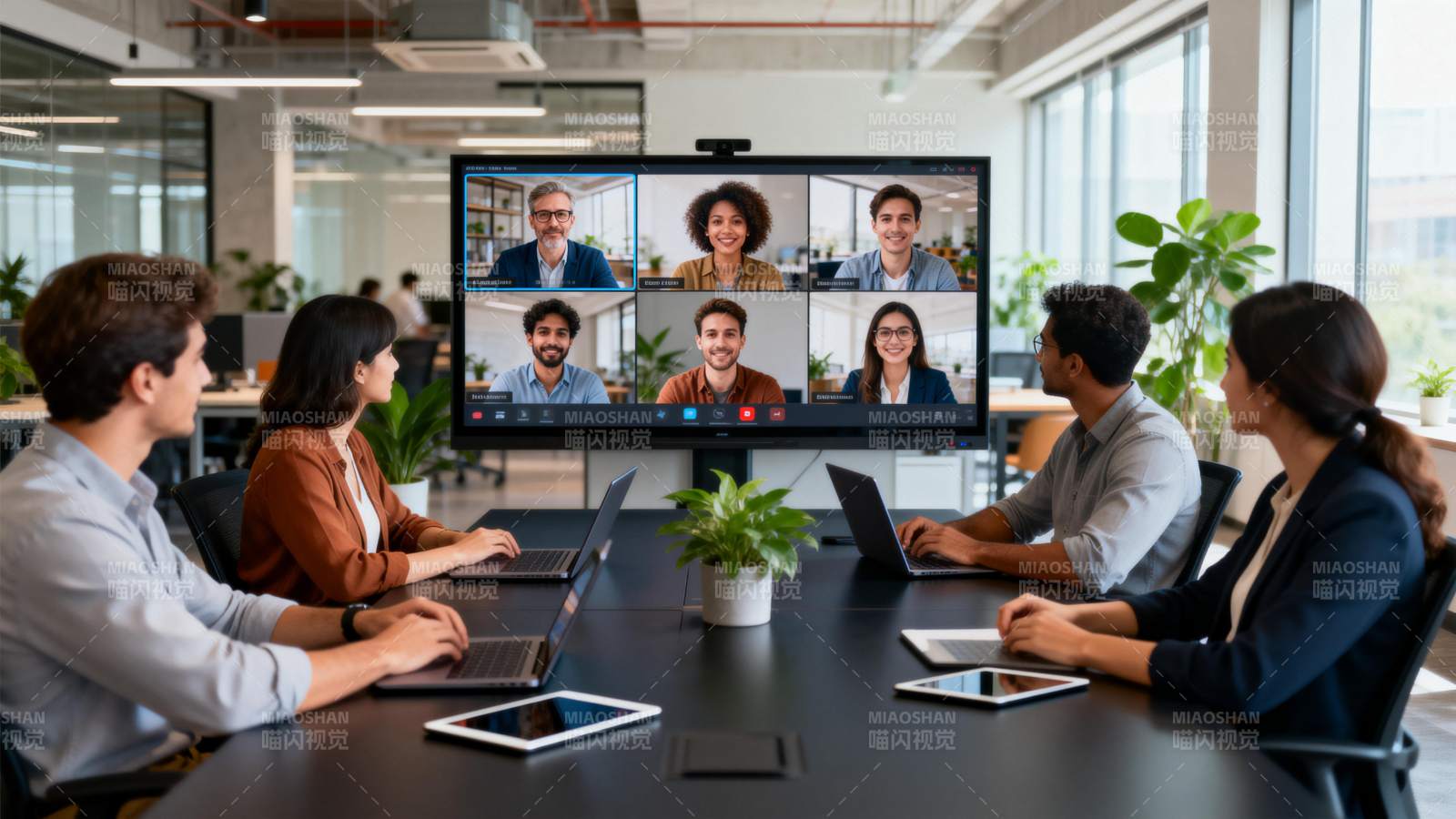 远程会议进行中图片