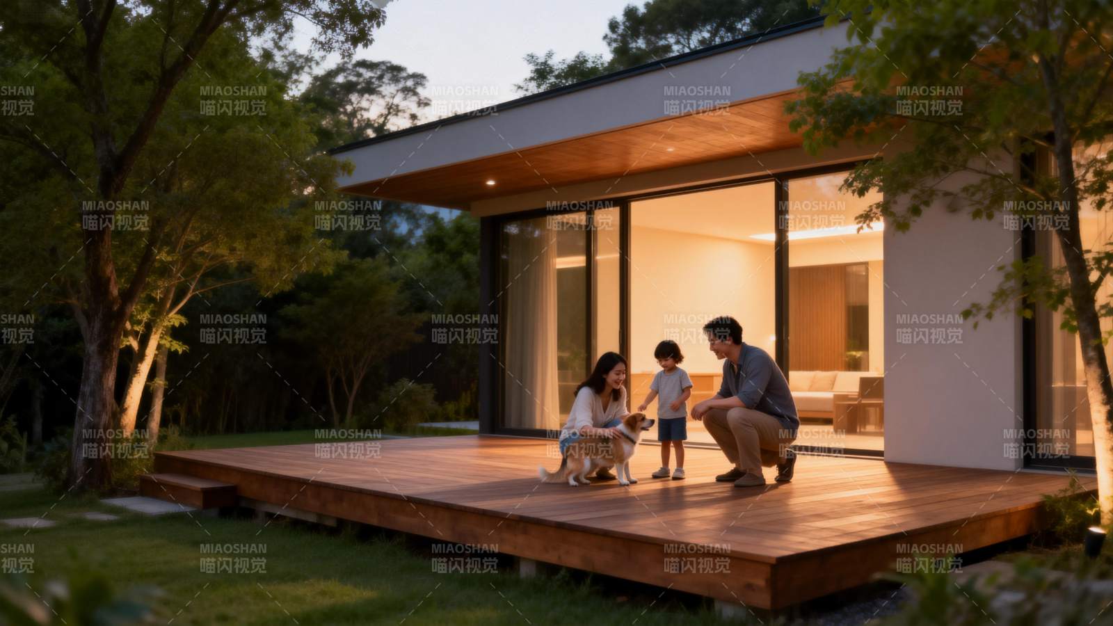 温馨家庭庭院时光图片