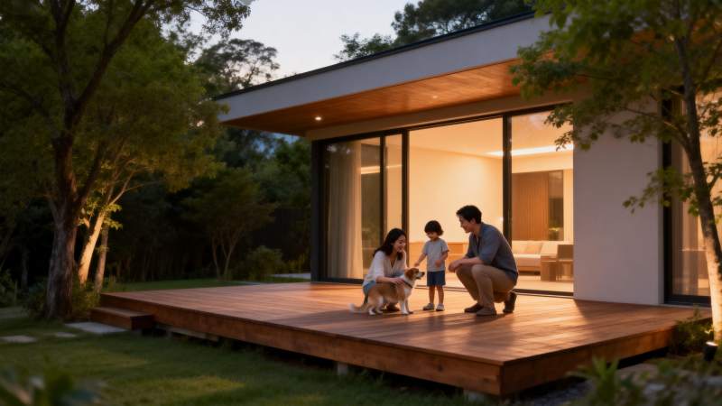 温馨家庭庭院时光图片