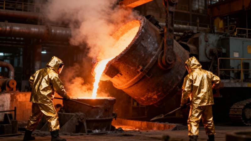 钢铁厂熔炼现场图片