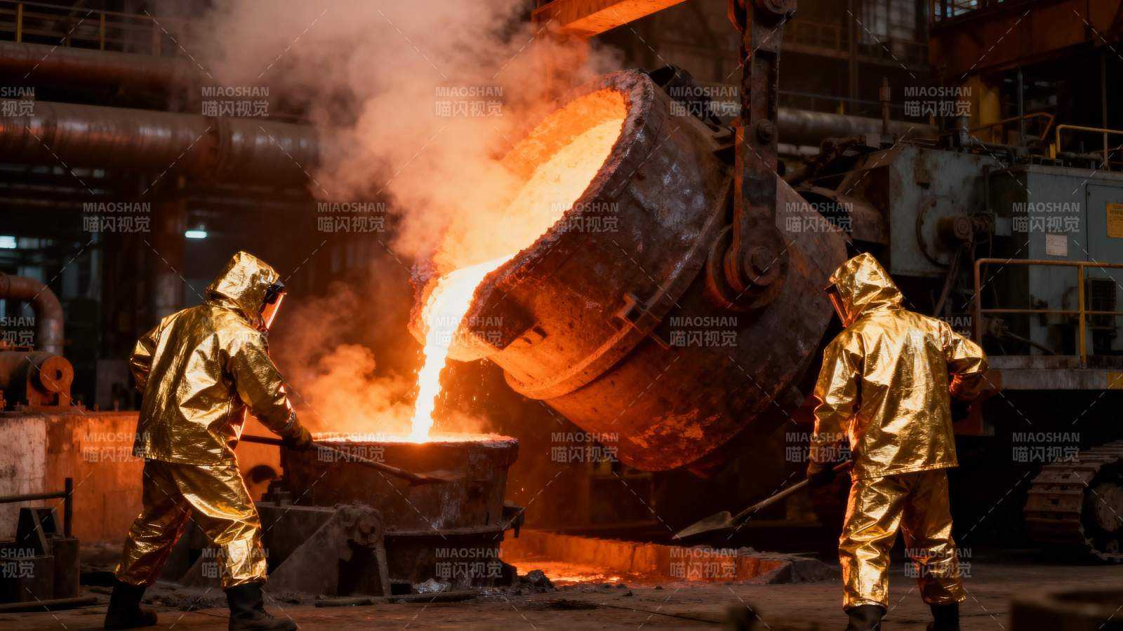 钢铁厂熔炼现场图片