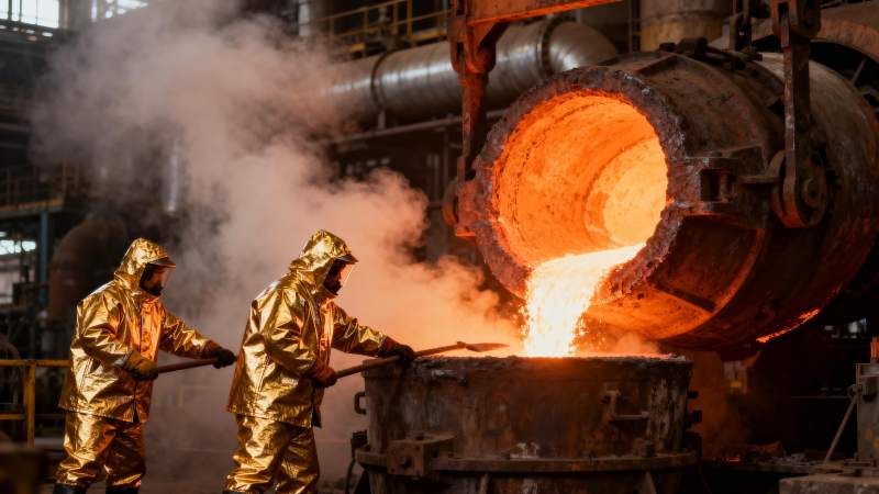 钢铁熔炼现场图片