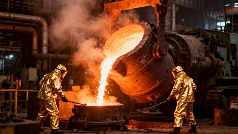 钢铁熔炼现场图片