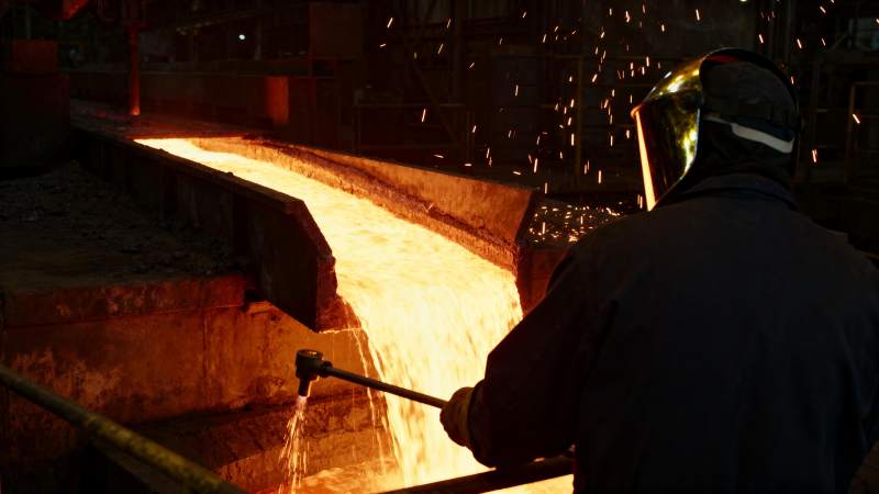 钢铁熔炼现场图片