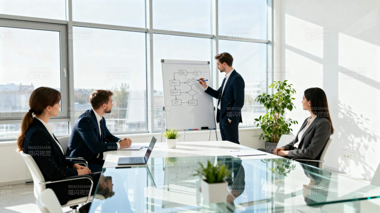 商务会议讨论中图片