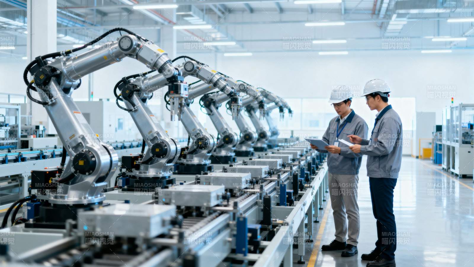 智能工厂机器人作业图片