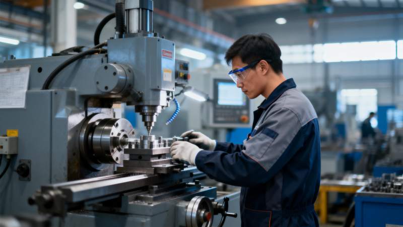 工人操作机床图片