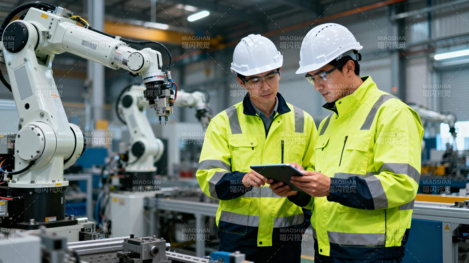 工厂工人检查设备图片