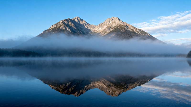 湖光山色镜中映图片