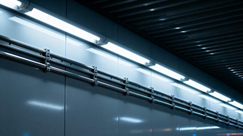 现代地铁站灯光图片