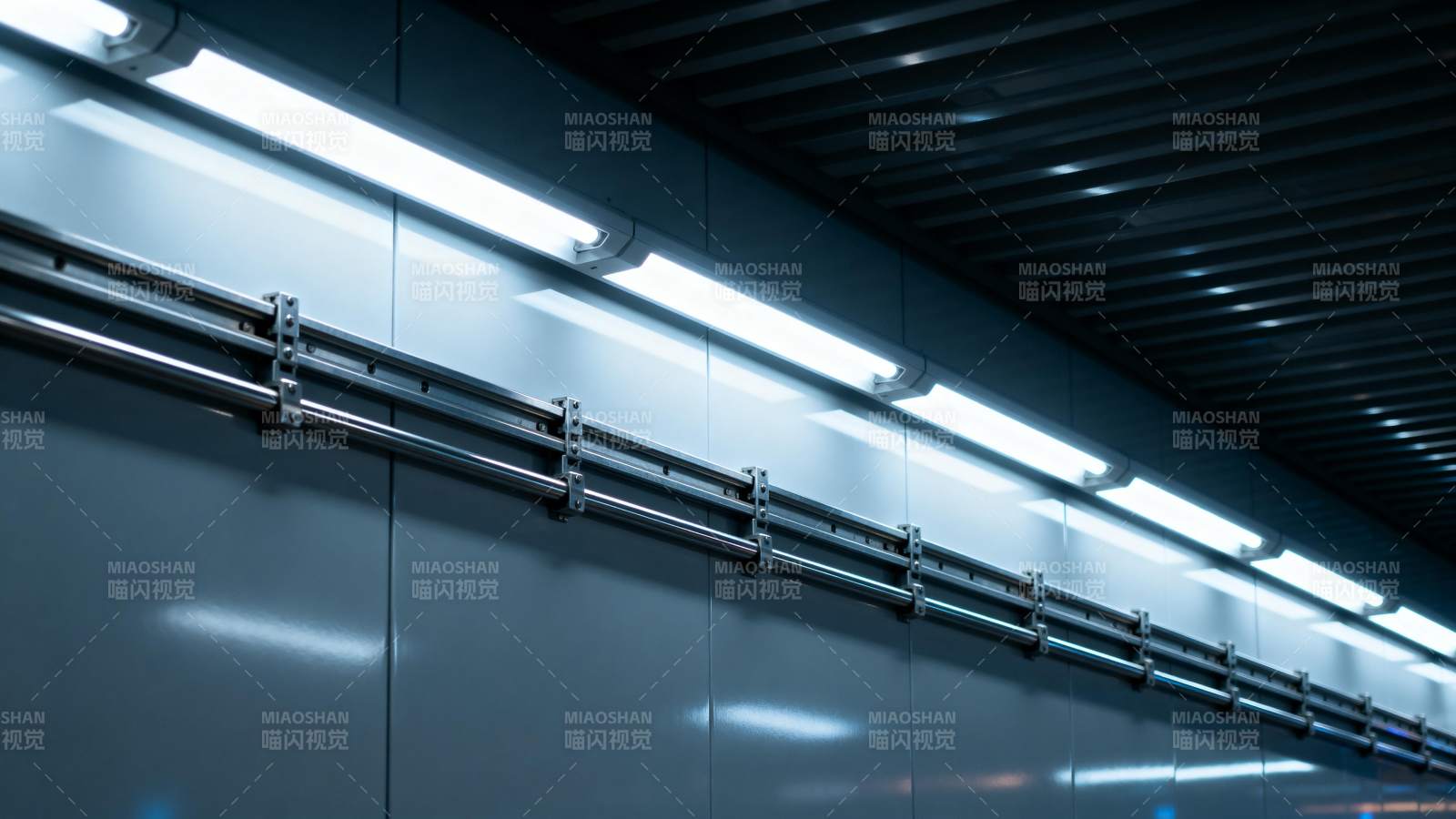 现代地铁站灯光图片