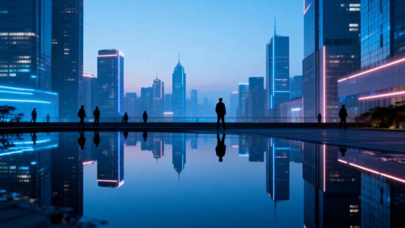 未来都市夜景图片