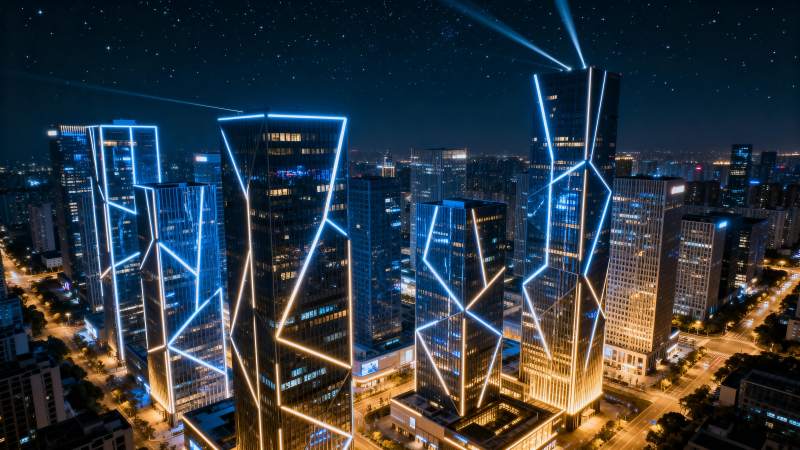 霓虹都市夜景图片