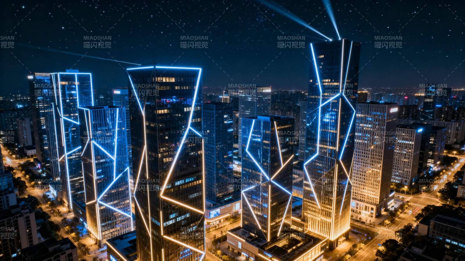 霓虹都市夜景图片