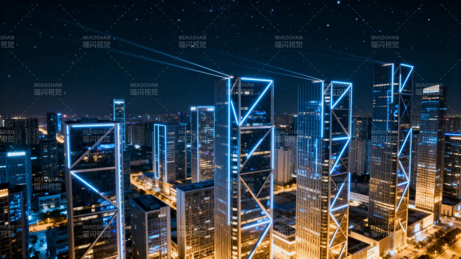 未来都市夜景图片