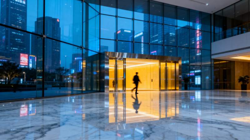 现代都市夜景大厅图片