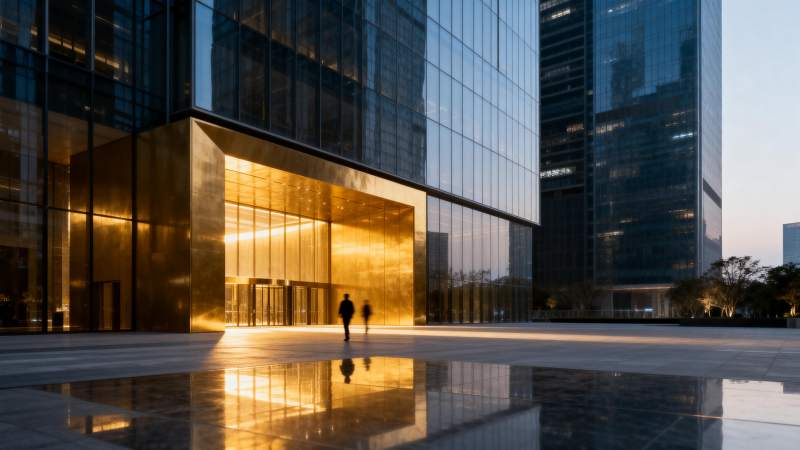 现代建筑倒影图片