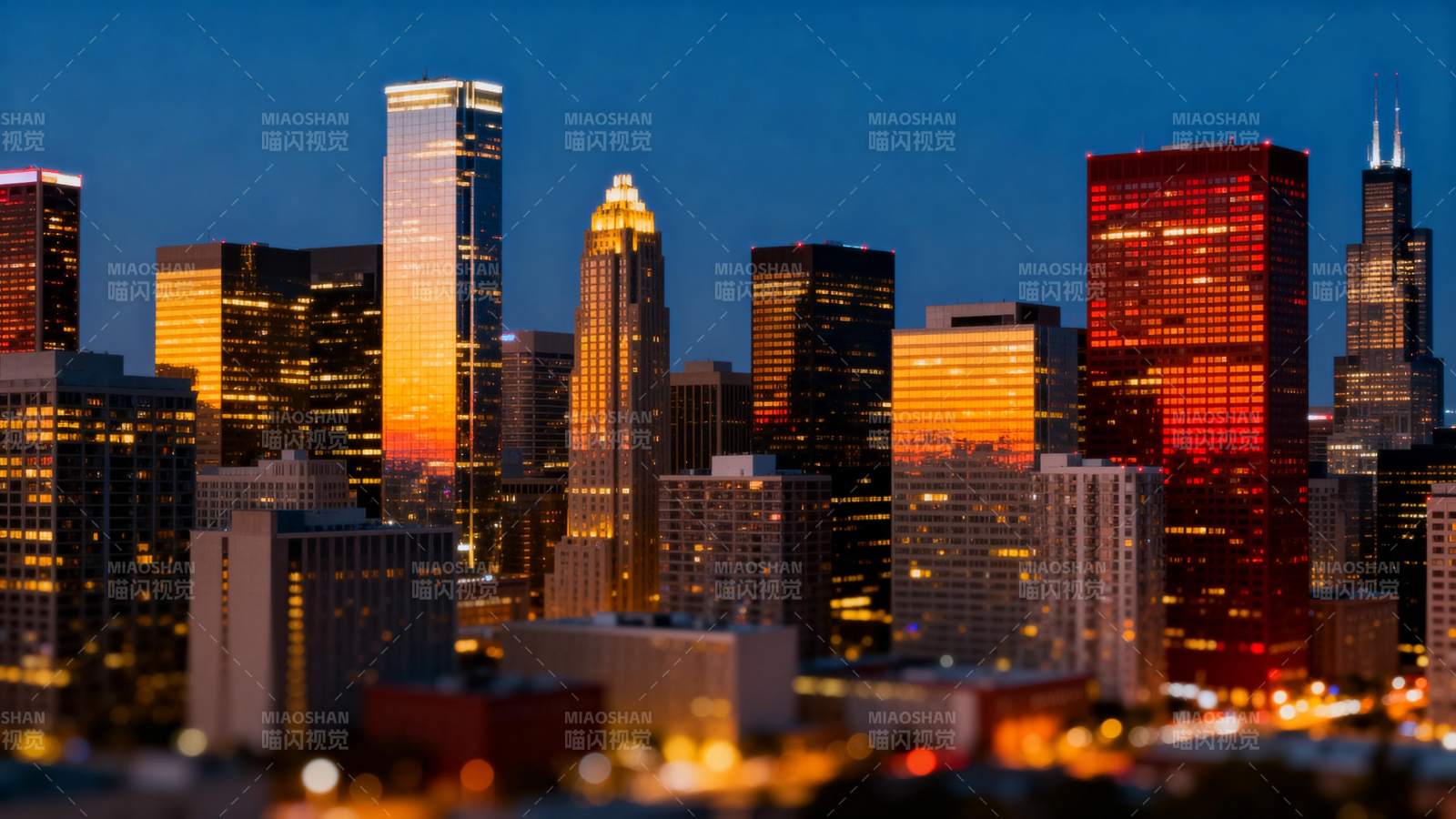 城市夜景璀璨图片