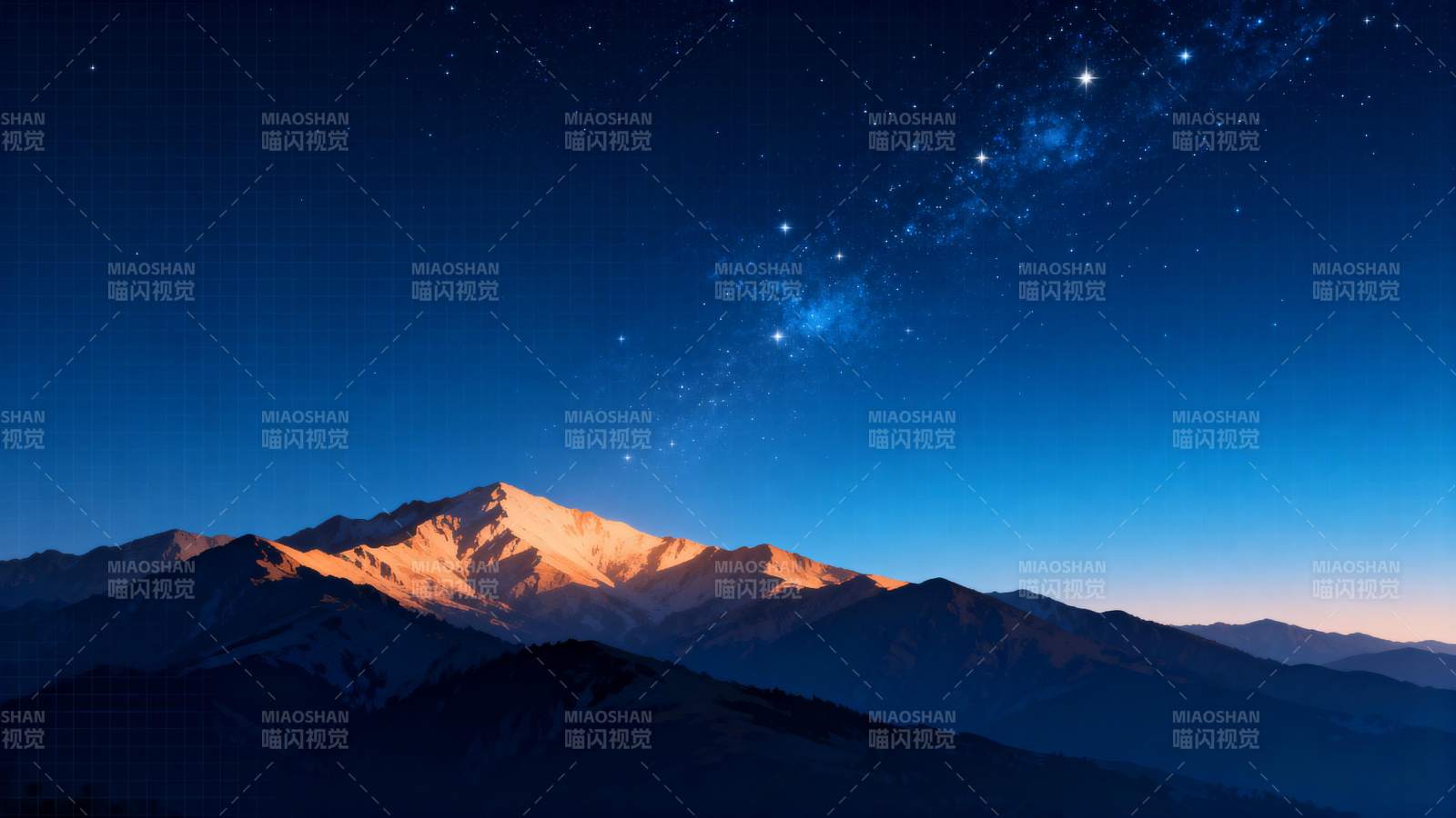 星夜雪山图片