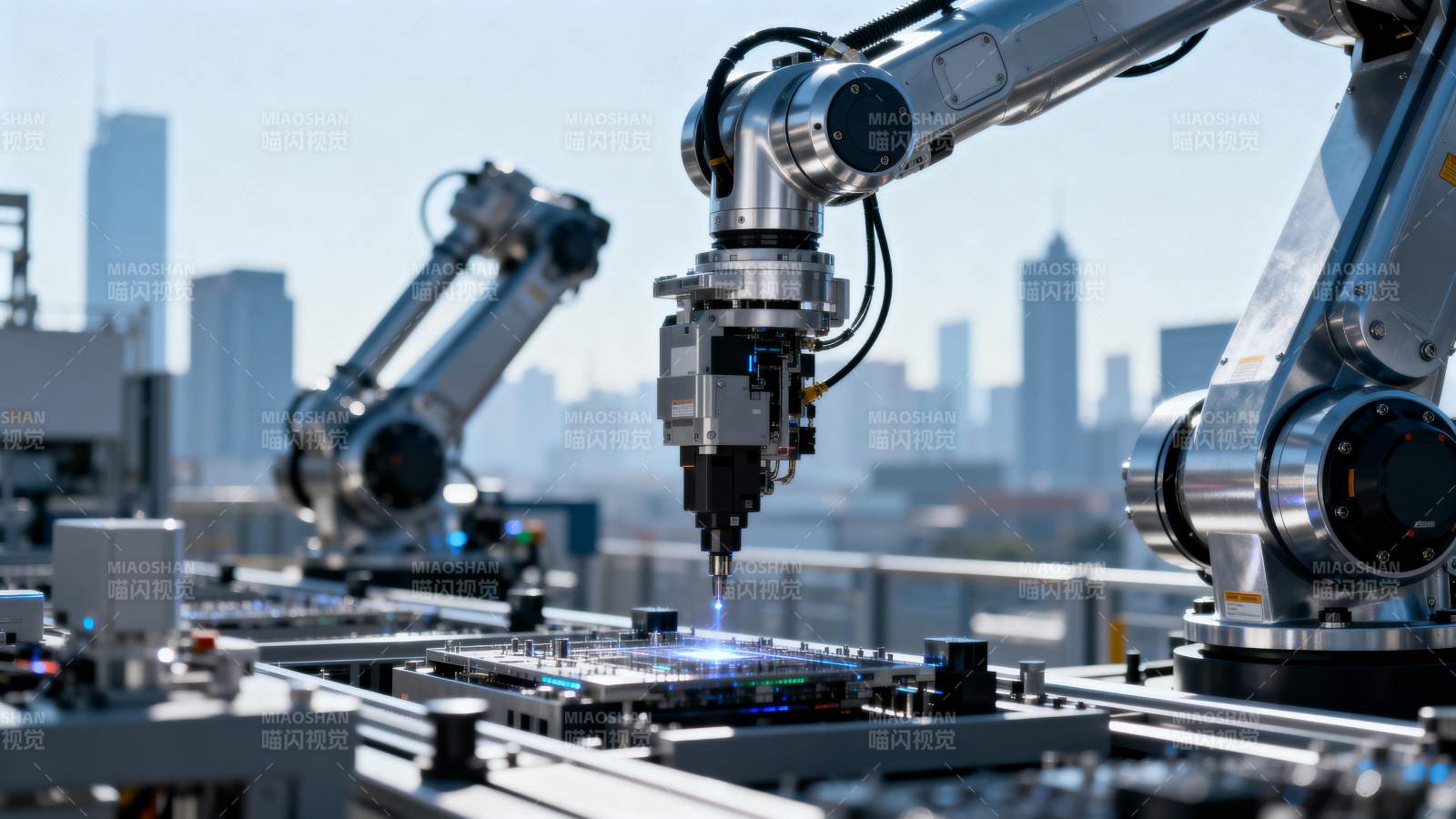 智能工厂机器人作业图片