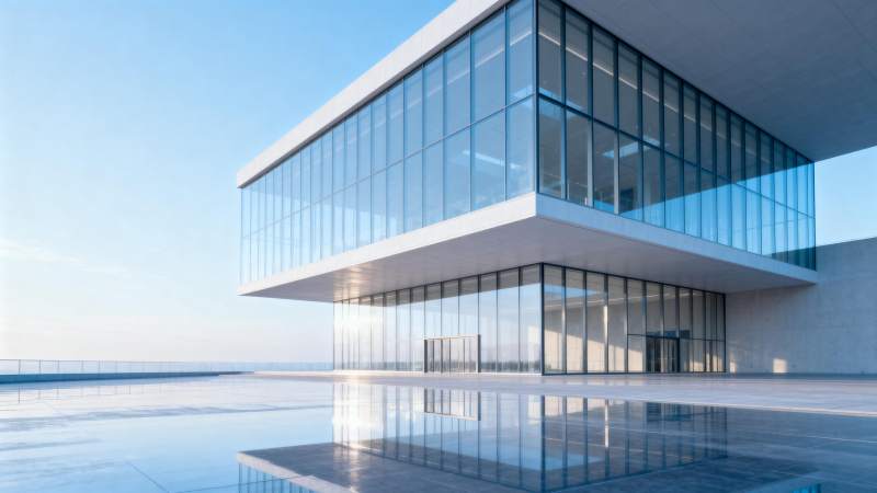 现代玻璃建筑倒影图片