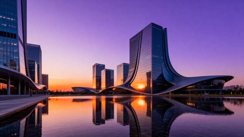 未来都市剪影图片