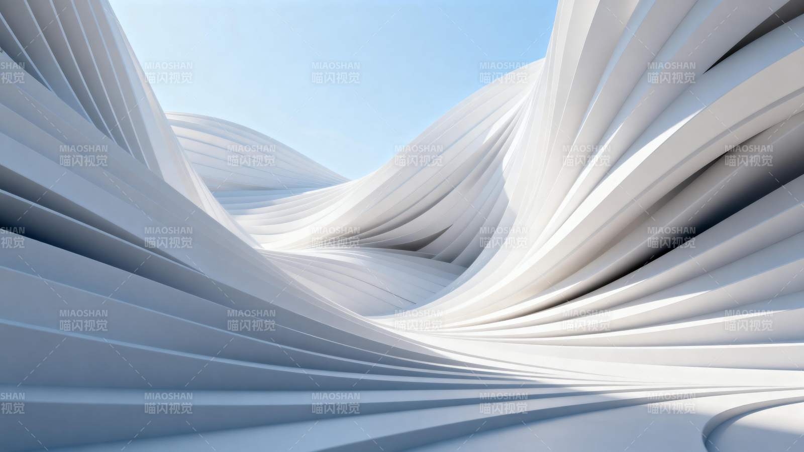 流动的白色曲线图片