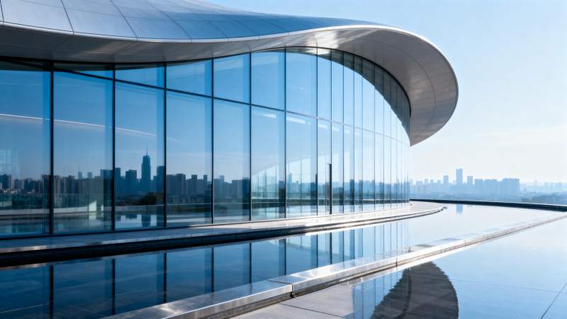 现代建筑与城市倒影图片