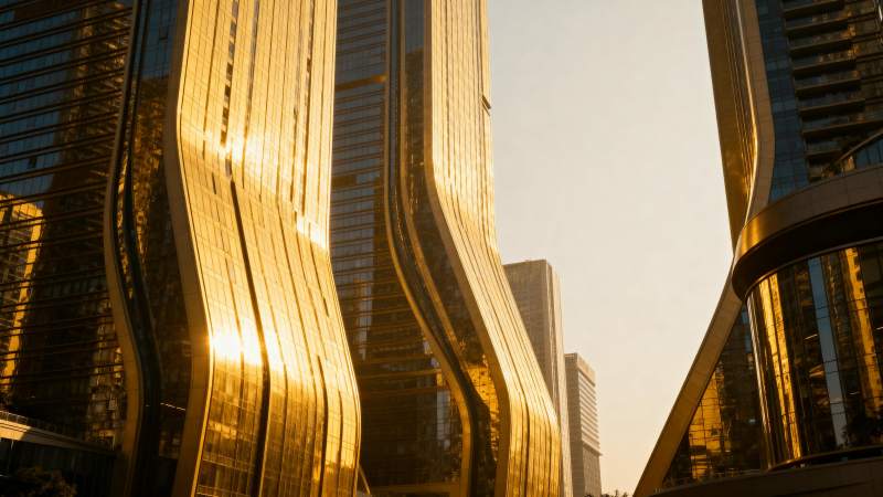 金色摩天楼群图片